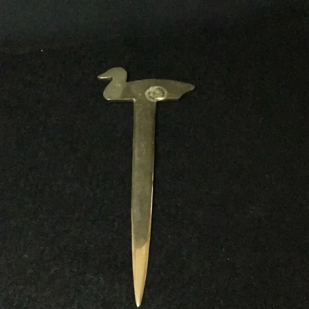 Solid brass duck letter opener from India